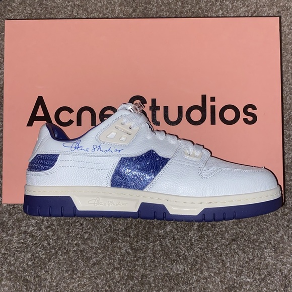 Acne Studios Low-top sneakers.Wht/Blu.Never worn/in original box.Men’s size 10 - Picture 5 of 11